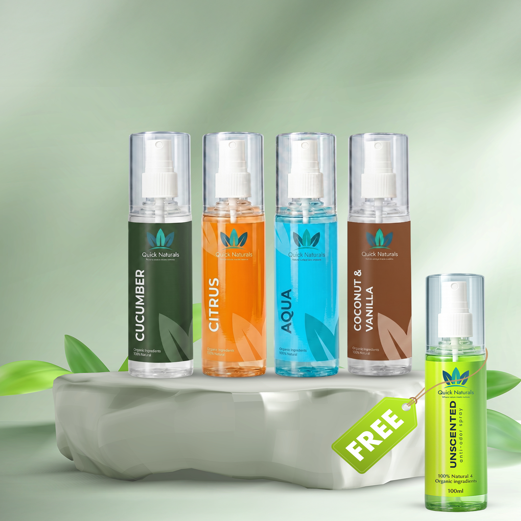 72 HR Whole Body Skin Fragrance (Pack of 4) + Free Unscented Anti Odor Spray