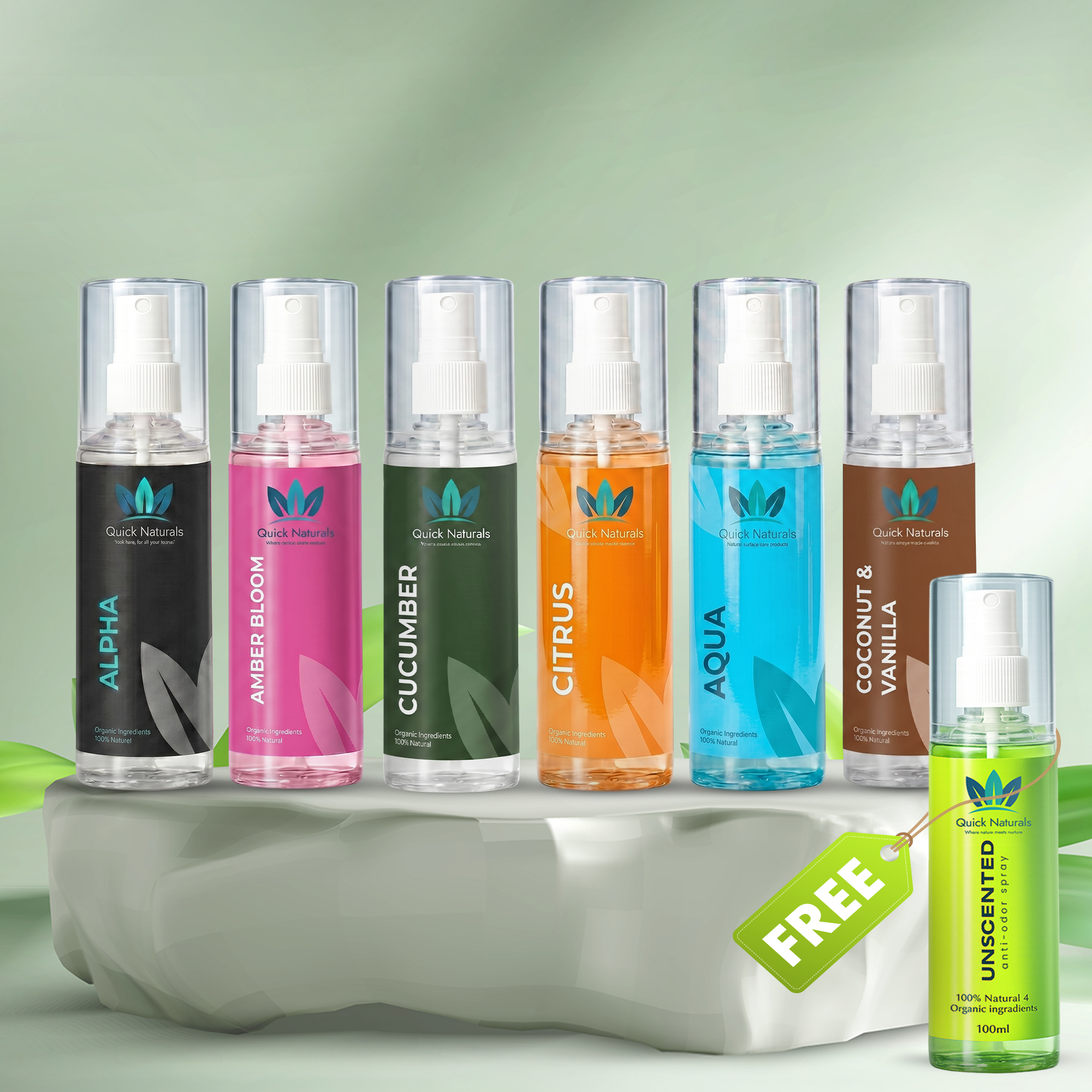 72 HR Whole Body Skin Fragrance (Pack Of 6) + Free Unscented Anti Odor Spray